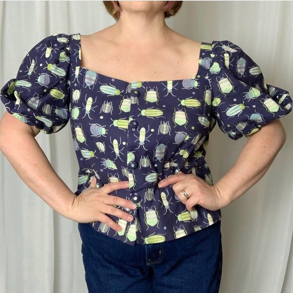Handmade Tops - Handmade Cotton Bug Blouse